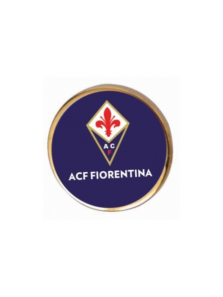 Distintivo in metallo rotondo con logo ufficiale ACF FIORENTINA